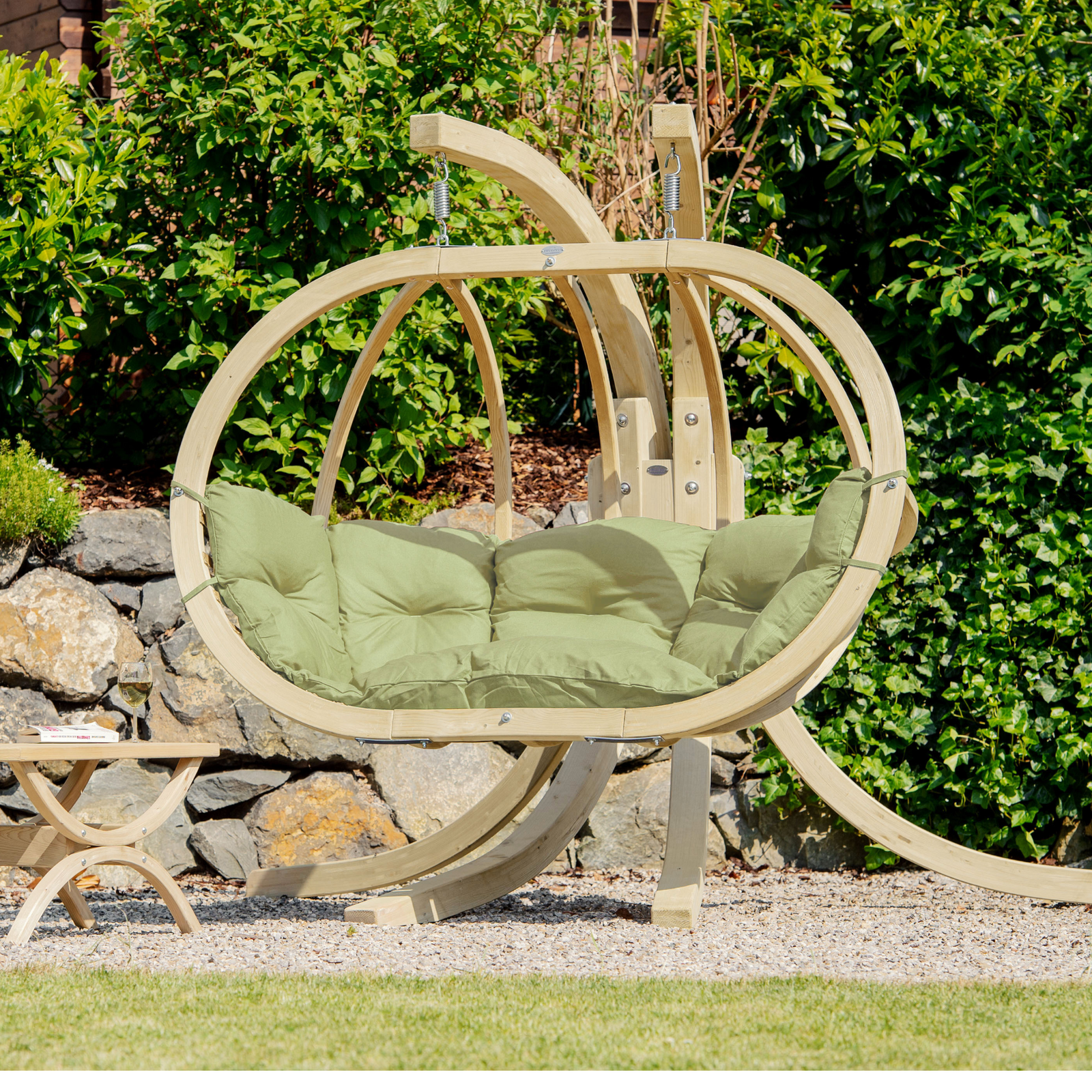 Globo Royal Double Seater Hanging Chair Set | Double | Green