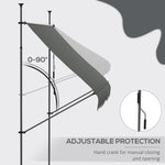 Free Standing Retractable Awning, Dark Grey | Large | Dark Gray