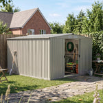 10x8 Ft Large Metal Garden Tool Storage Shed | Grey