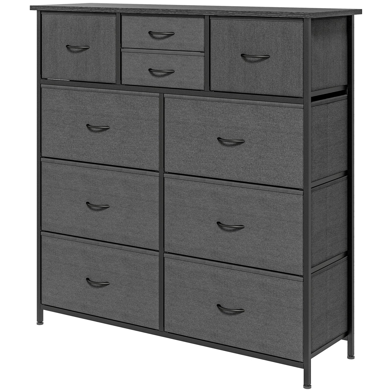 Bedroom Chest Of Drawers Fabric Dresser Foldable Drawers | One Size | Black