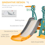 3-in-1 Kids Swing And Slide Set With Basketball Hoop Slide Swing