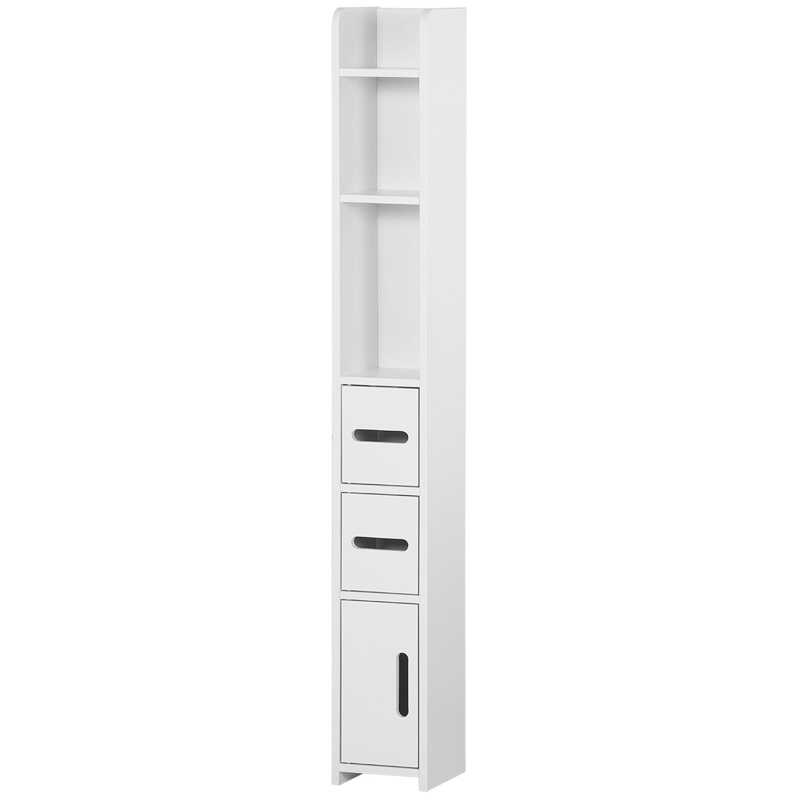 Freestanding Bathroom Cabinet W/ Open Shelves 3 Cupboards | One Size | White