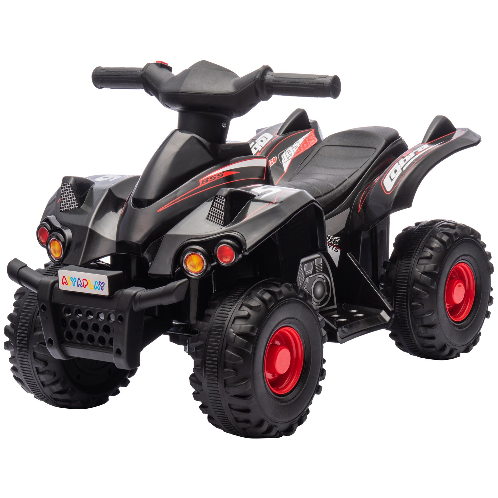 6v Kids Electric Quad Bike With Music, Forward Function | Black