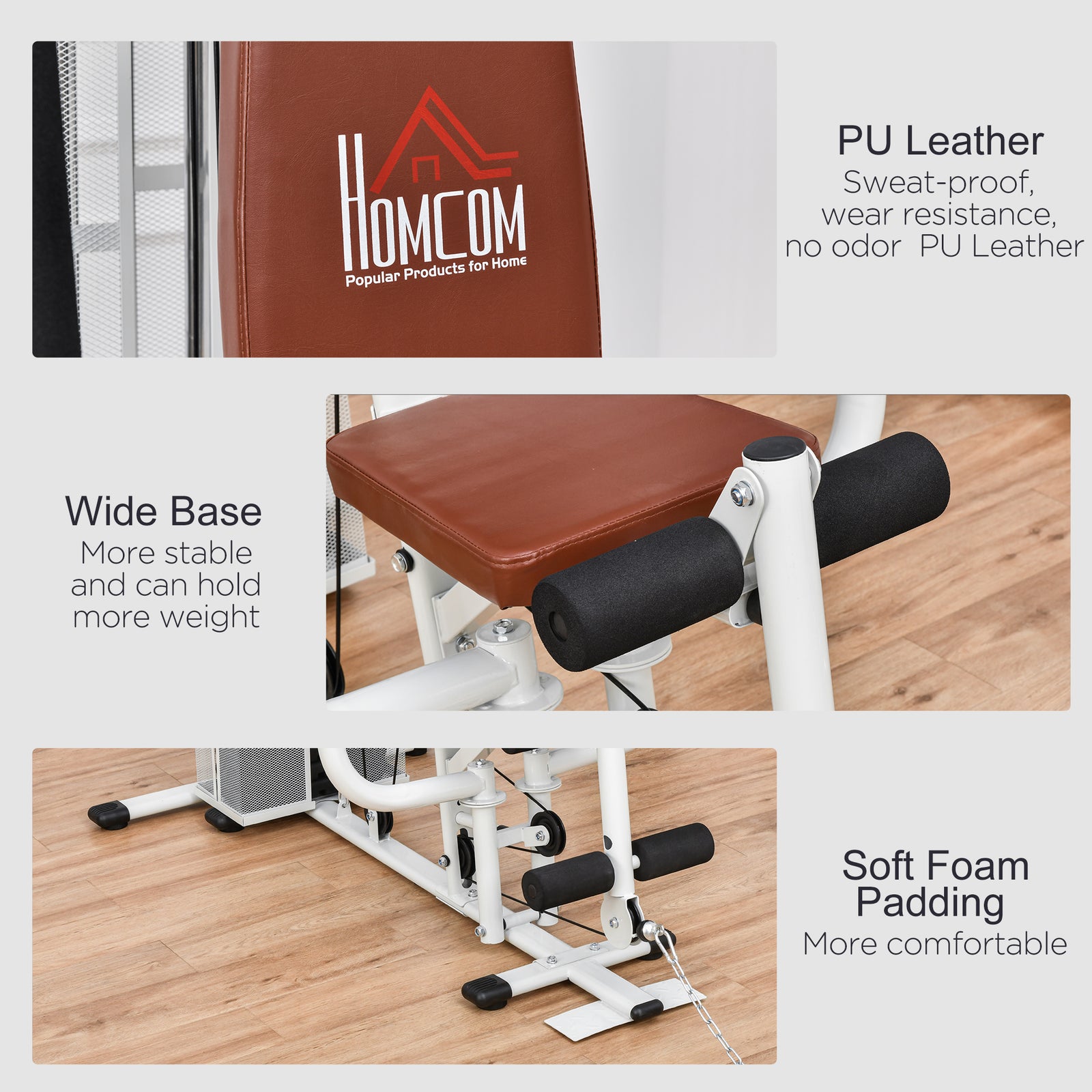 Multifunction Home Gym Weight Training Workout Station | White