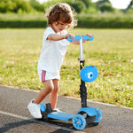 5-in-1 Kids Baby Toddler Kick Scooter Removable Seat Height Adjustable | Blue