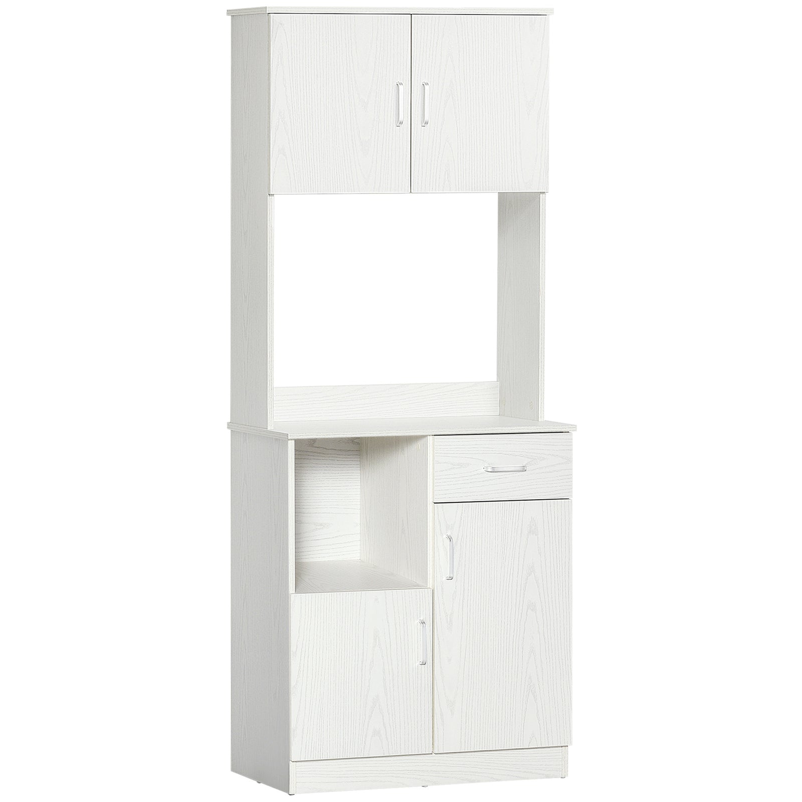 Modern Kitchen Cupboard With Microwave Shelf