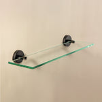 Bathroom Shelf, Bathroom Organizer, Glass, Matt Black, Start Collection