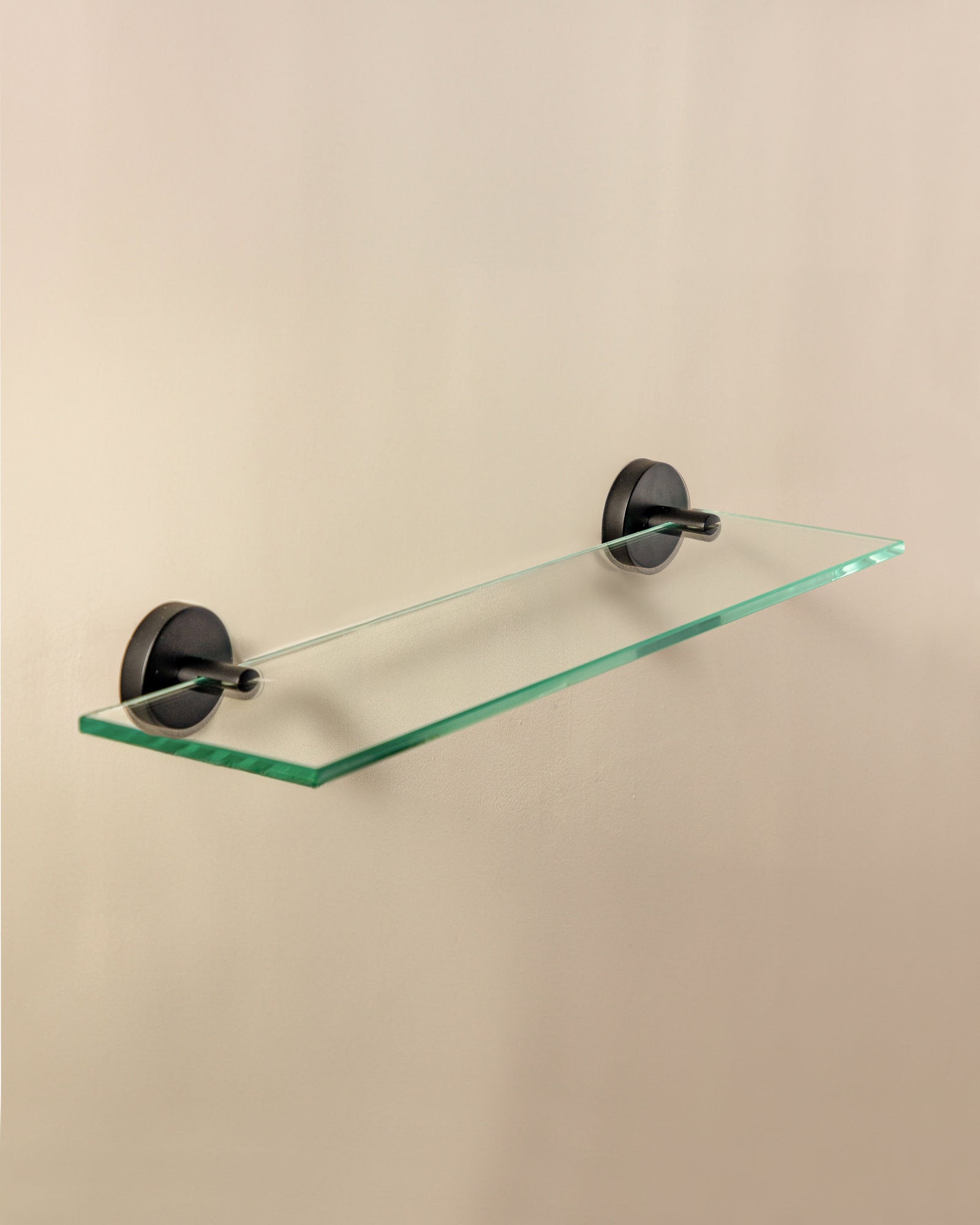 Bathroom Shelf, Bathroom Organizer, Glass, Matt Black, Start Collection