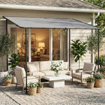 3 X 2 M Lean To Garden Pergola, Metal Frame Gazebo Pergola | Grey