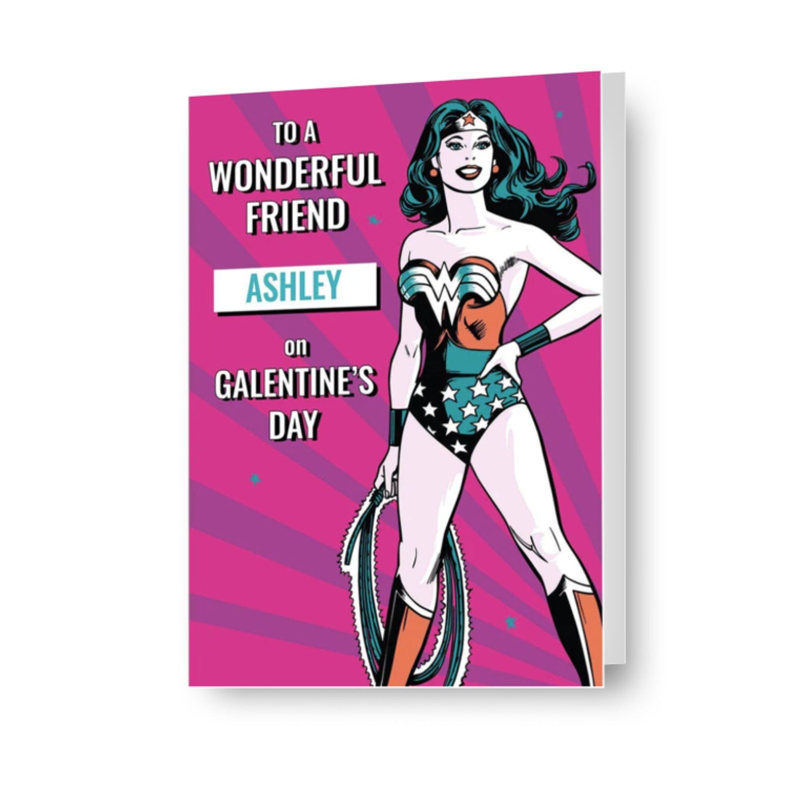 Wonder Woman Personalised 'galentine's' Valentine's Day Name Card Official Product