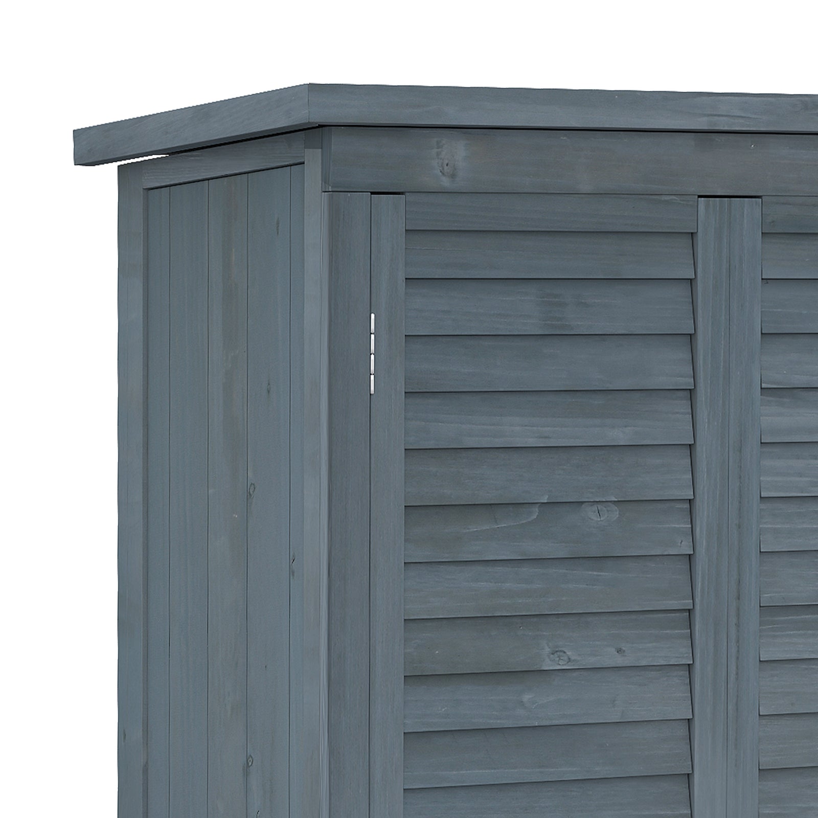 Wooden Garden Storage Shed With Asphalt Roof & Shutter Doors