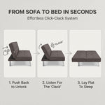 Britney Linen Sofa Bed 3 Seater | Brown