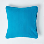 Cotton Rajput Ribbed Cushion Cover | 60cm x 60cm | Teal