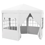 3.9m Outdoor Gazebo Canopy Party Tent With 6 Removable Walls | White