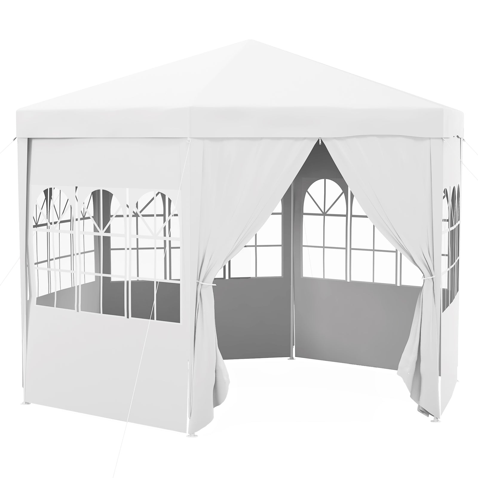 3.9m Outdoor Gazebo Canopy Party Tent With 6 Removable Walls | White