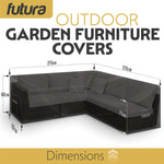 Premium L Shaped Waterproof Garden Furniture Cover, Outdoor Patio Weatherproof Rattan Sofa Guard | 215 x 215 x 80cm | Black
