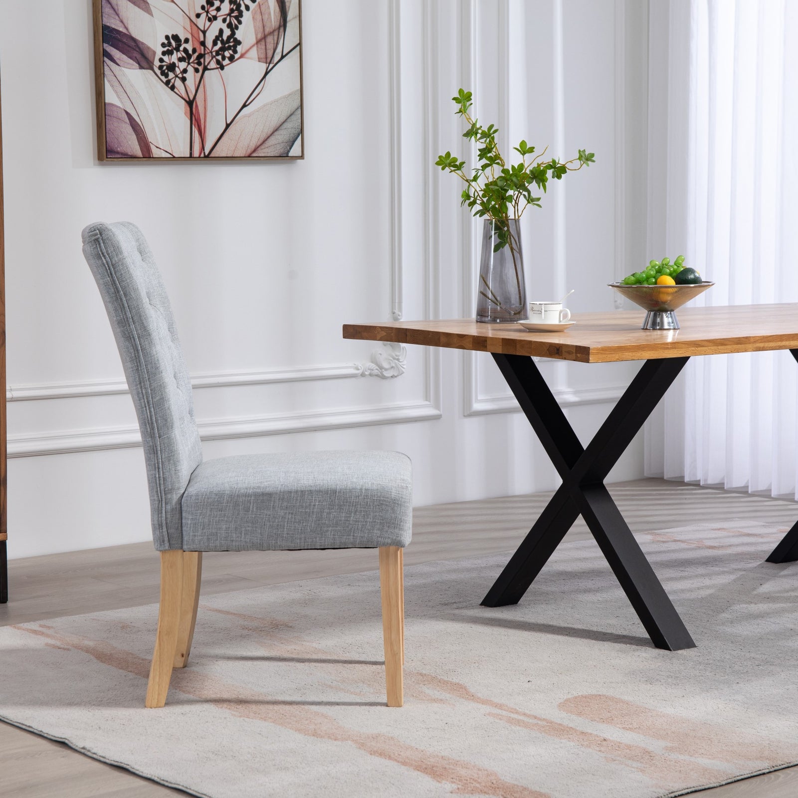 Set Of 2 Pienza Fabric Dining Chairs