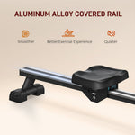 Foldable Water Rowing Machine With Wheels And Lcd Monitor | Black