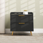 Bedside Table With 2 Drawers For Bedroom, Living Room | One Size | Black