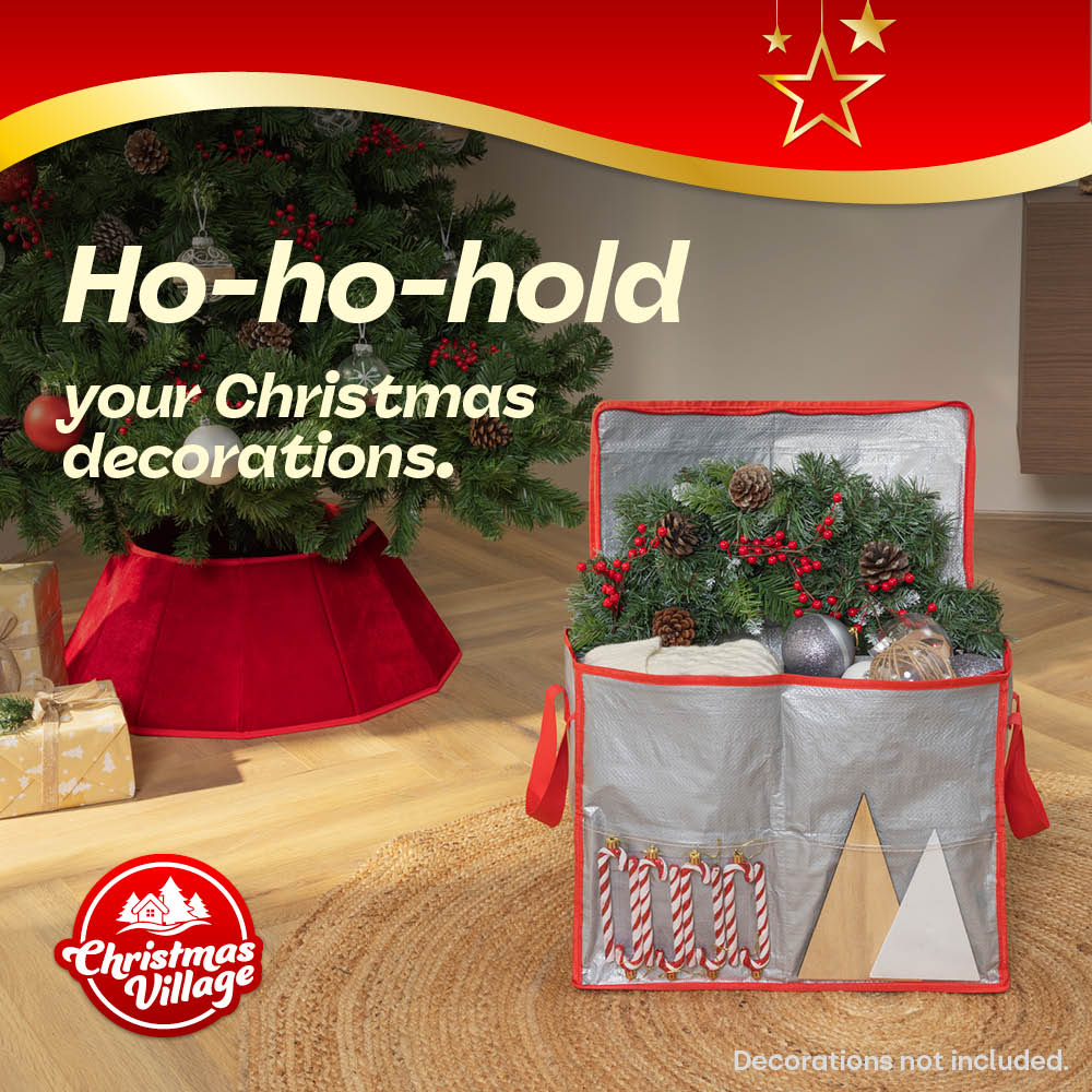 Heavy Duty Xmas Decoration Storage Bag With Dual Handles
