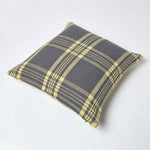Tartan Check Pattern Cushion Cover | 60cm x 60cm | Yellow & Grey