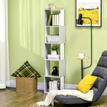 5 Tier Bookshelf Freestanding Bookcase Storage Shelves | One Size | Light Slate Gray