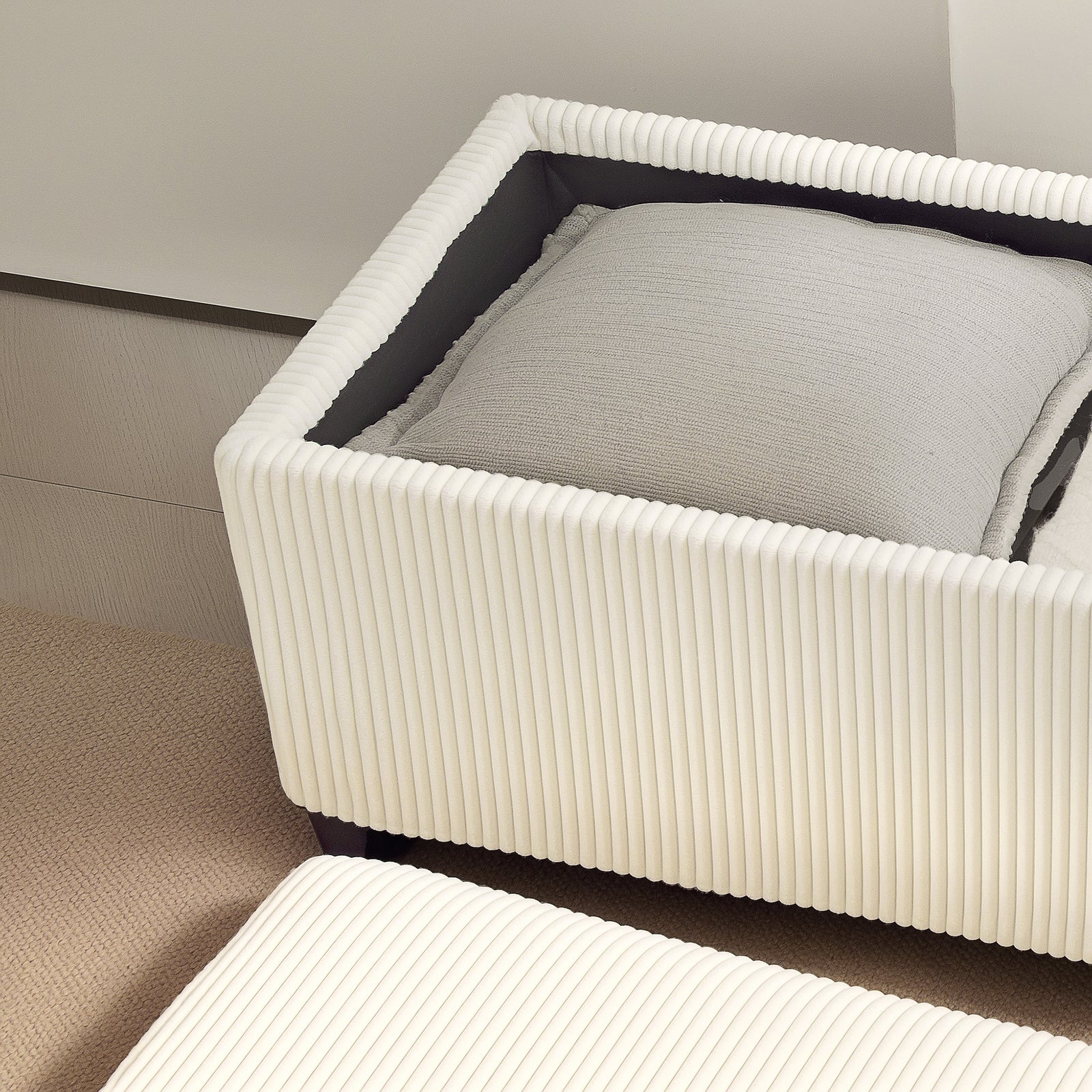 Storage Ottoman With Lid, 112cm Bench Chest Box | Beige