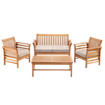 Garden_Gear Acacia 4 Person Lounge Set W/8cm Deep L.grey Cushions