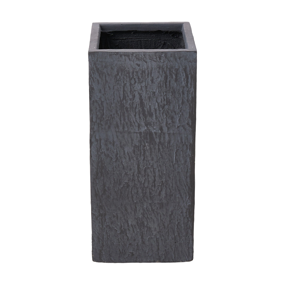 Rectangular Shaped Cement Planter Flower Pot With Drainage Holes | Small | Dark Grey