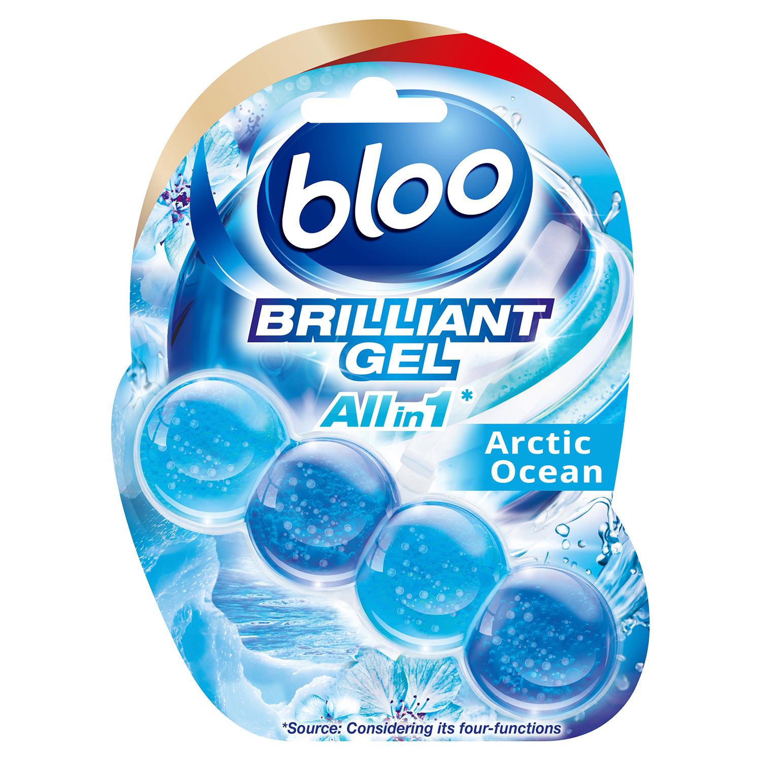 Toilet Rim Blocks Brilliant Gel All In 1 Cleaner Arctic Ocean Scent, 7x42g