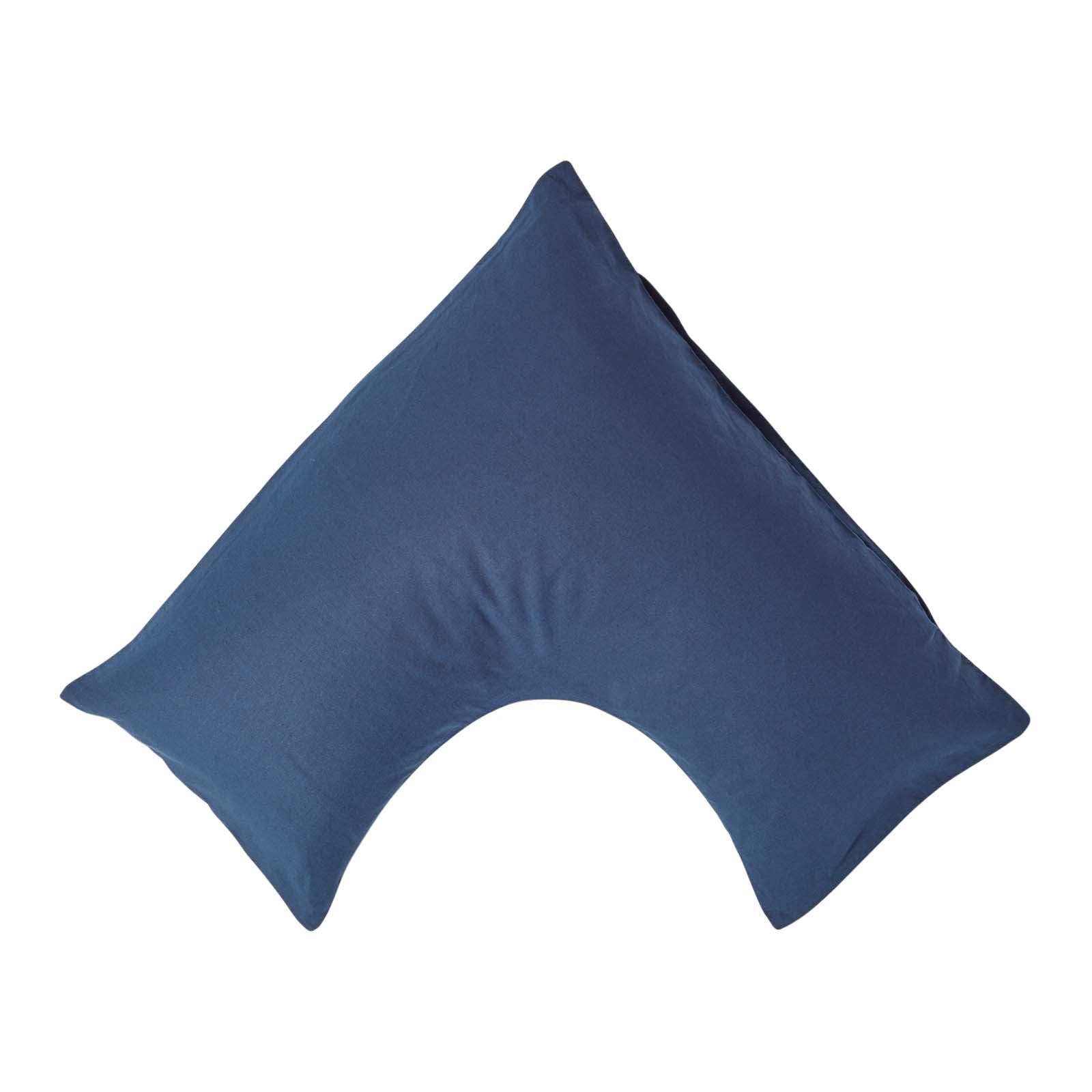 Linen V Shaped Pillowcase | V Shape | Navy Blue