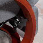 Manual Recliner Swivel Chair With Footrest Armrests | One Size | Gray