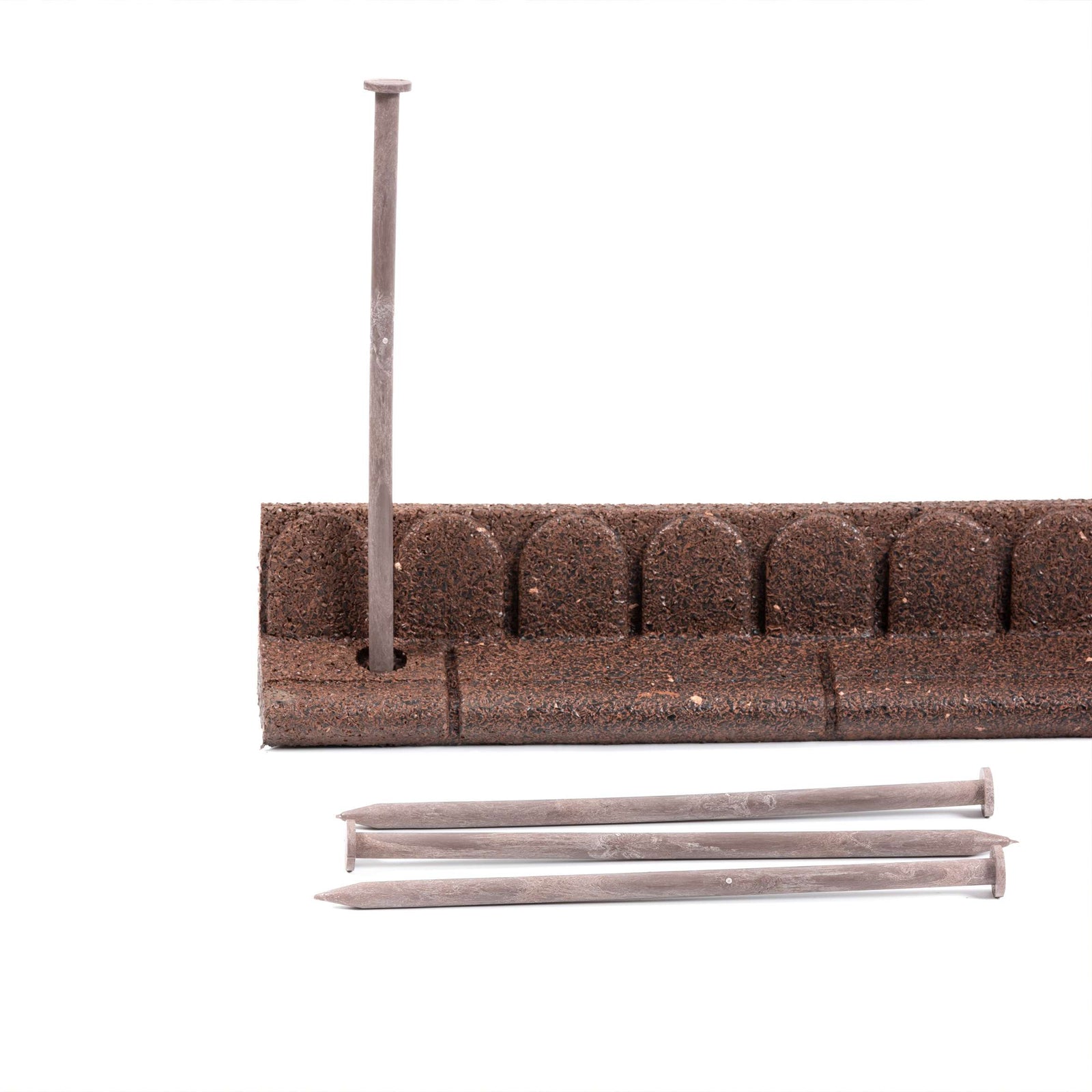 Lawnmover Friendly Rubber Garden Border 1.2m | Set of 10 | Brown