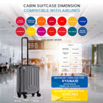 55x40x20cm Lightweight Luggage Overhead Cabin Hard Shell Cabin Suitcase 60+ Airlines Approved - Carry On Case - 4 Wheels | Cabin | Anthracite