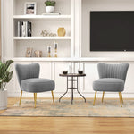 Set Of 2 Accent Chairs Wingback Armless Chairs For Bedroom | One Size | Gray