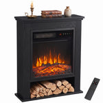 Freestanding Electric Fireplace Suite, 25" 1800w, Open Shelf | White
