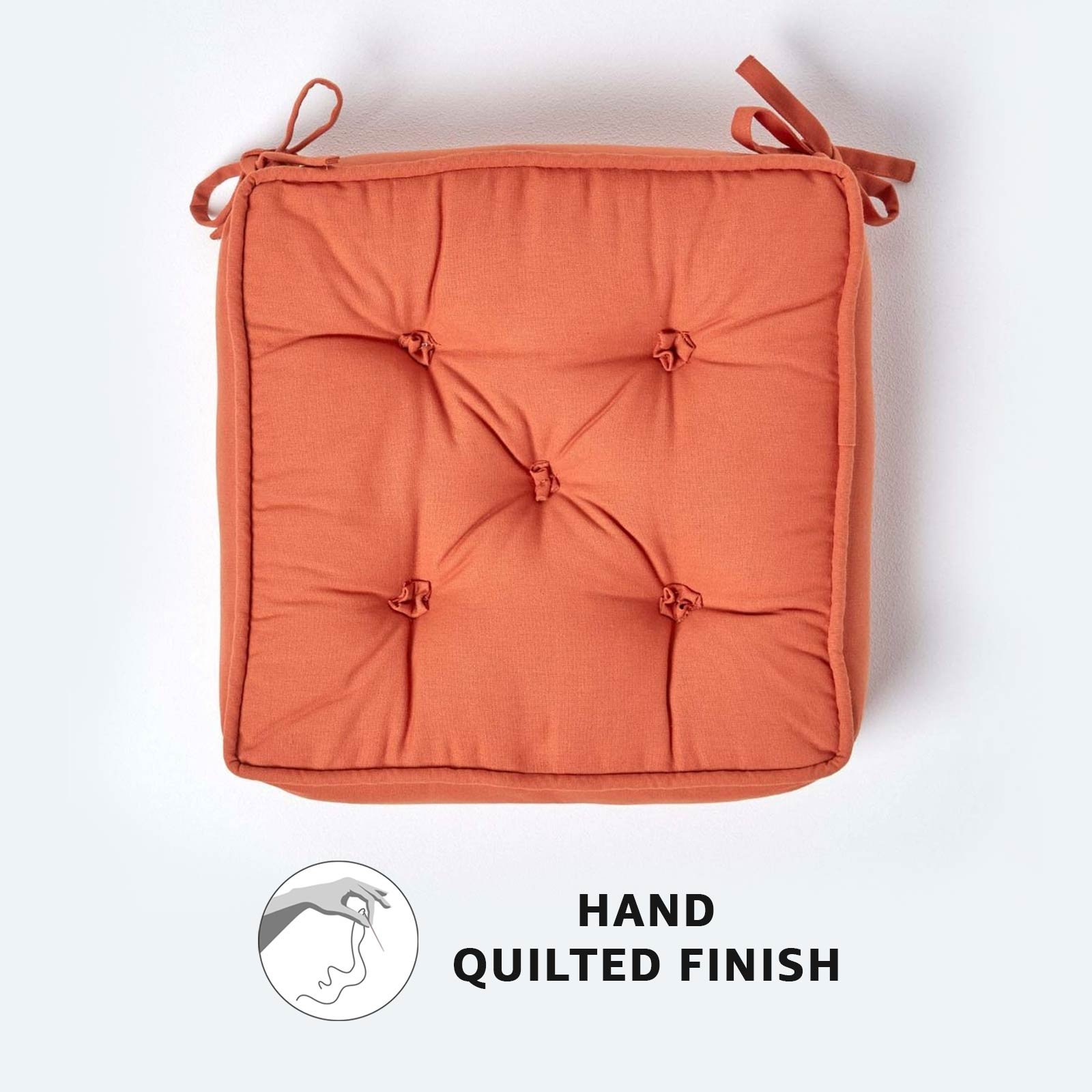Cotton Dining Chair Booster Cushion | 40cm x 40cm | Terracotta