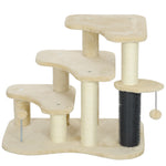 Cat Tree 2 In 1 Pet Stairs W/ Scratching Tickling Post, Beige