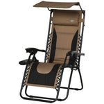 Zero Gravity Lounger Chair, Folding Reclining Patio Chair | Set-of-1 | Brown