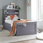 Enzo Wooden 3 Drawer Bookcase Bed And Pocket Mattress | Single | Grey