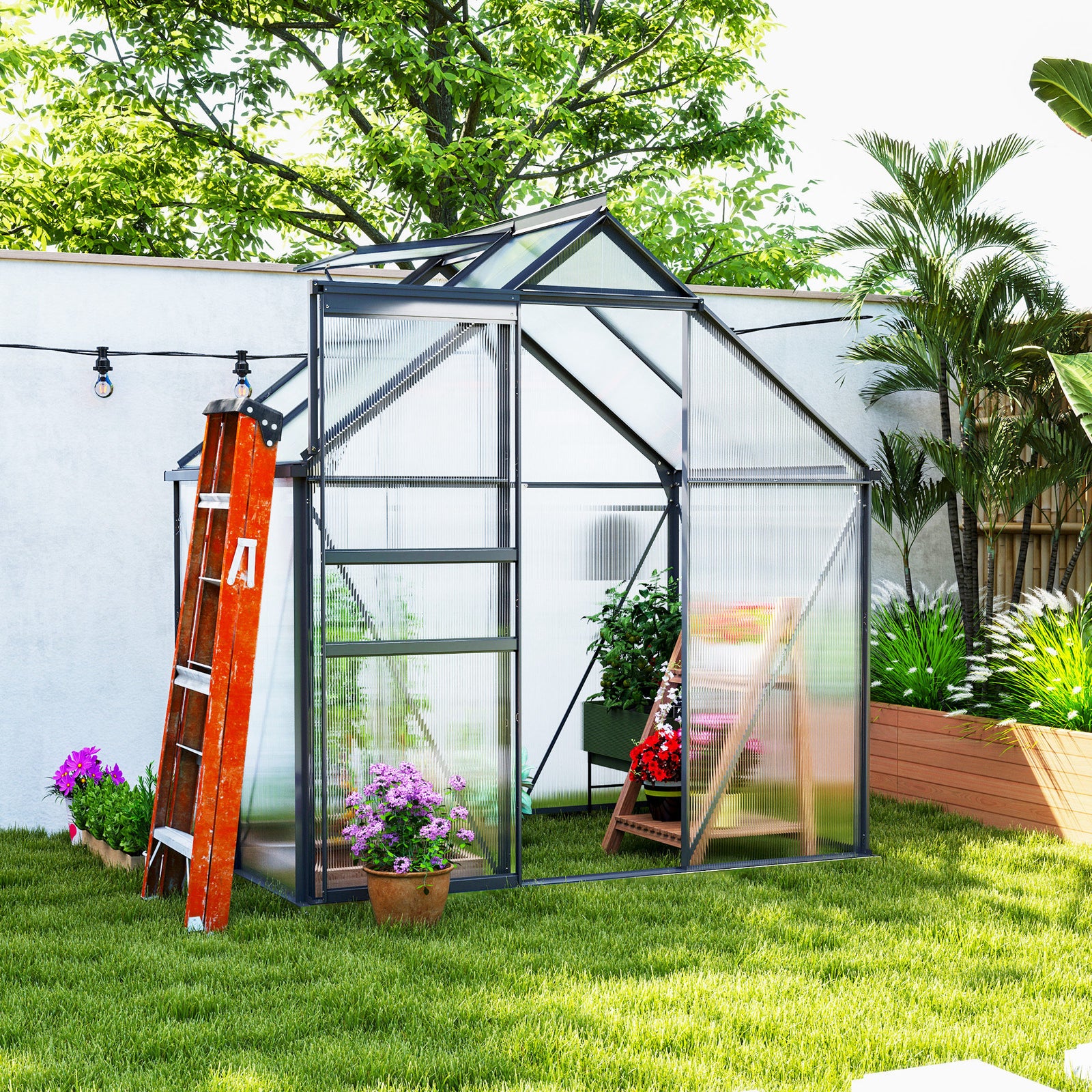 Polycarbonate Greenhouse, Small Greenhouse | Gray
