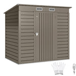 6 X 4ft Galvanised  Metal Garden Shed With Lockable Door