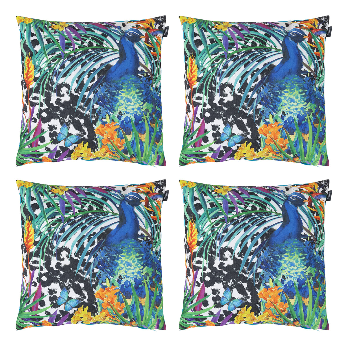 Tropical Indoor Outdoor Cushion Set Of 4 Water Resistant Cushions