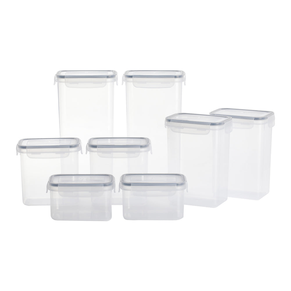 Kitchen Storage Containers For Dry Food | Set of 8 | Transparent