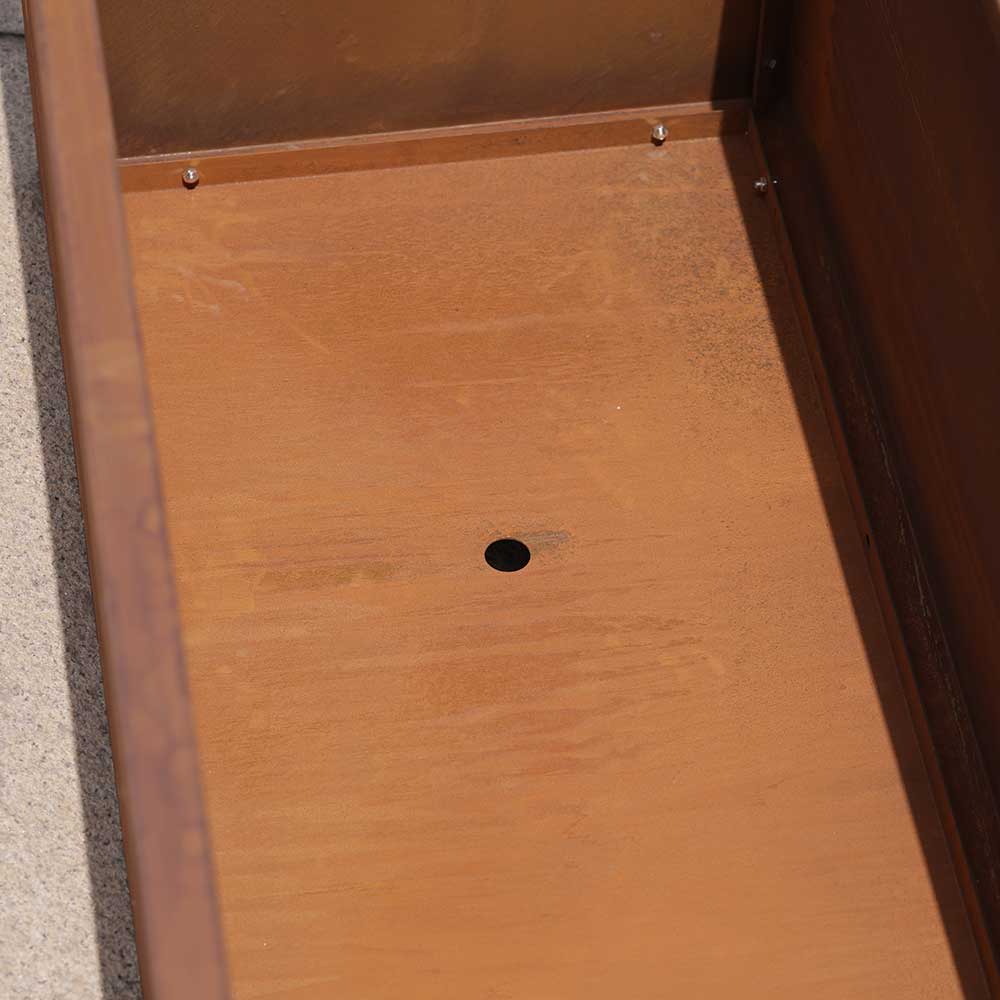 Corten Steel Trough Planter - Pre-rusted | 75cm x 32cm x 32cm | Brown