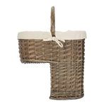 Wicker Antique Wash Finished Stair Basket | White