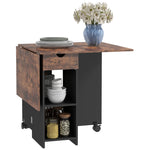 Foldable Dining Table, Drop Leaf Table With Storage | One Size | Brown
