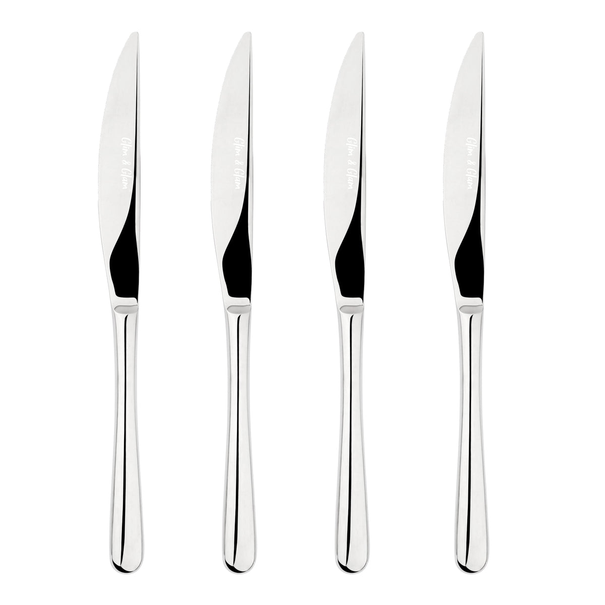 Cutlery 18/8 Stainless Steel Dinner Knife 4pc Set Sphere | Set of 4 | Silver