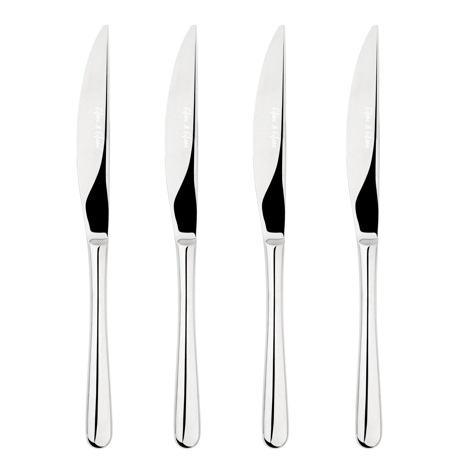 Cutlery 18/8 Stainless Steel Dinner Knife 4pc Set Sphere | Set-of-4 | Silver