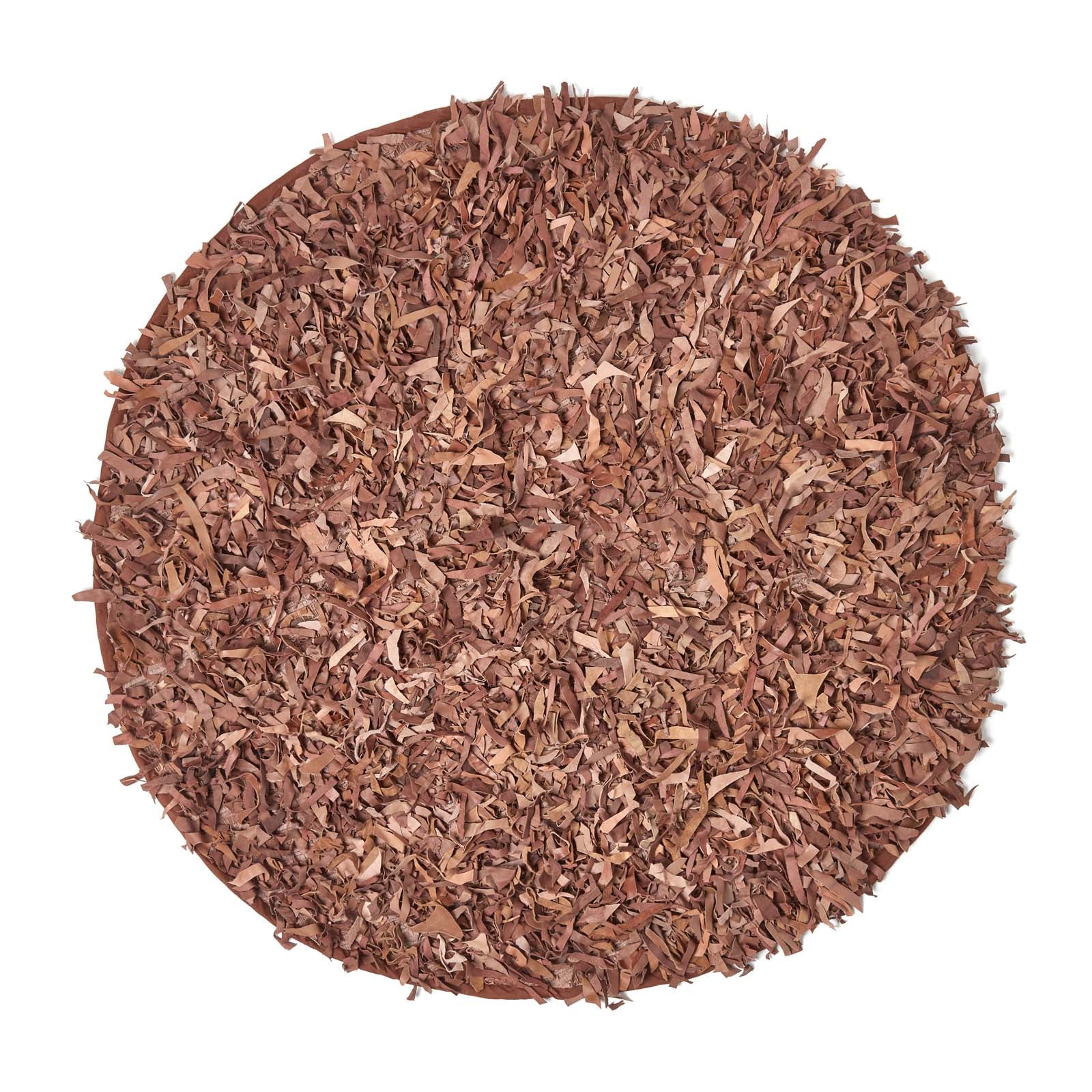 Dallas Leather Shaggy Rug | 150cm | Brown